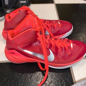 Red Nike basketball shoes